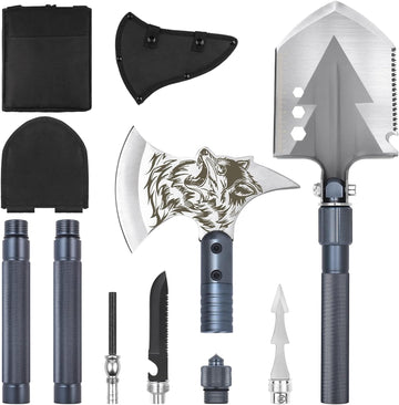 Folding Portable Camping Shovel Axe Set Car Emergency